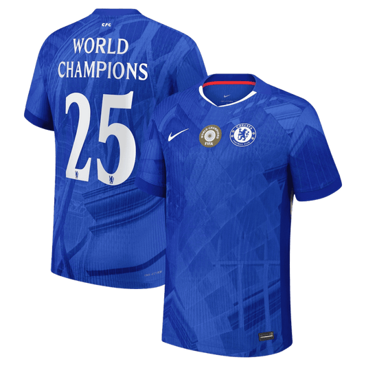 CHAMPIONS DU MONDE #25 Chelsea Maillot Domicile 2025/26 Bleu Joueur