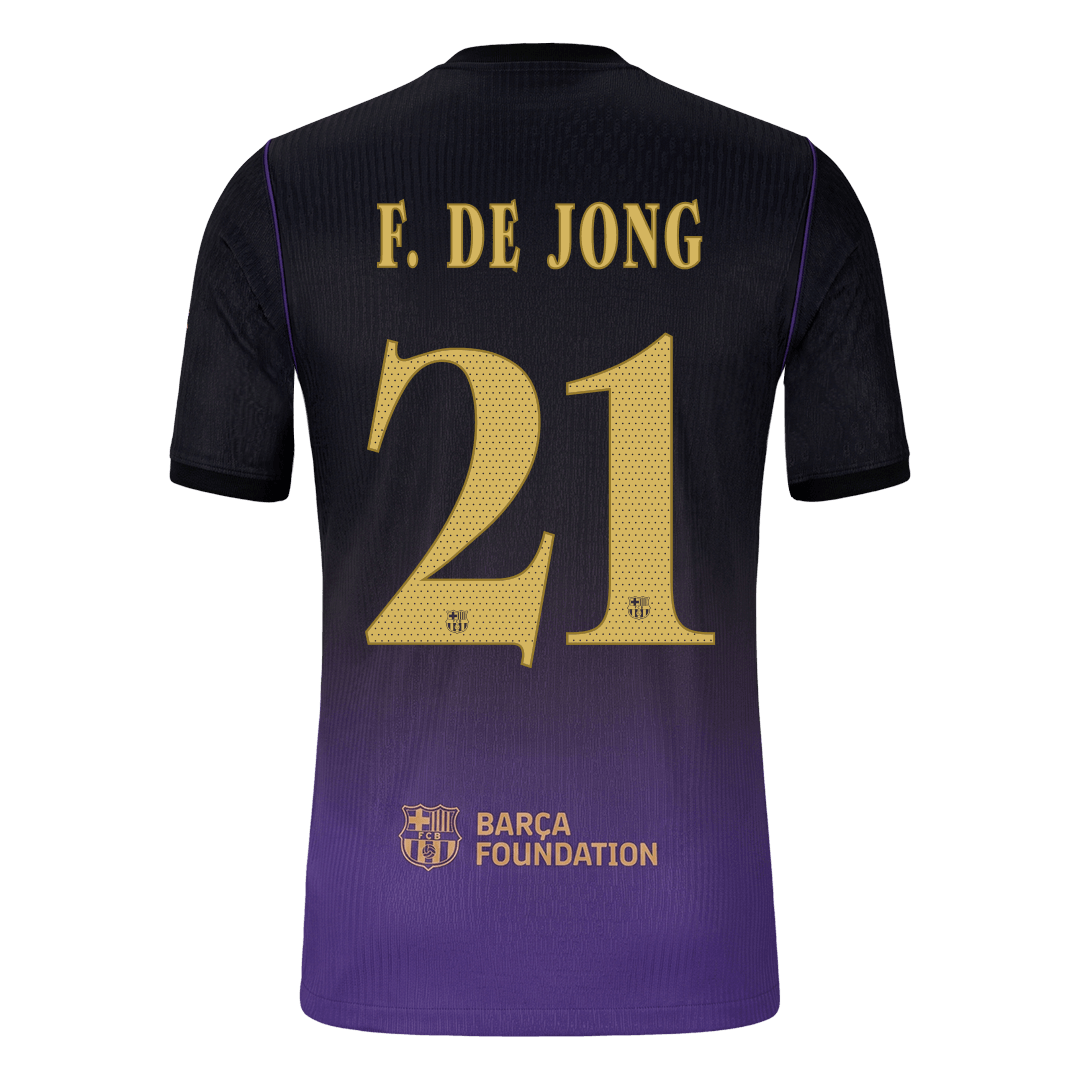 F. DE JONG #21 Barcelona Extérieur Maillot 2026/27 Black/Purple Joueur - UCL