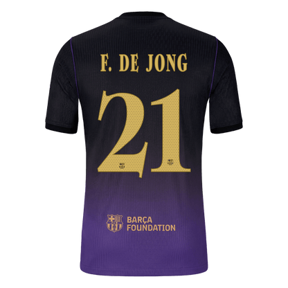 F. DE JONG #21 Barcelona Extérieur Maillot 2026/27 Black/Purple Joueur - UCL