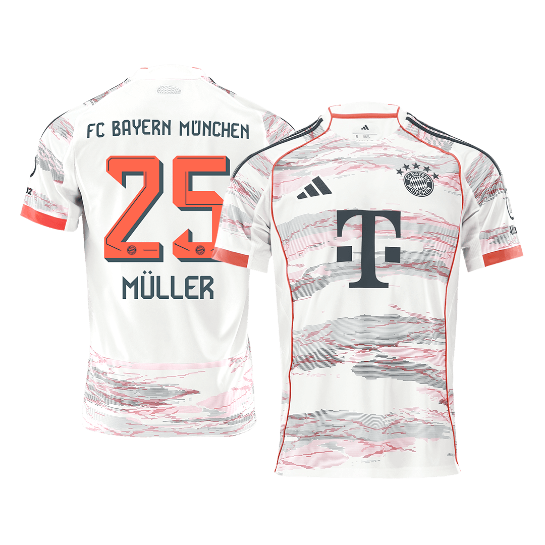 MÜLLER #25 Maillot Extérieur Bayern Munich 2025/26 Blanc