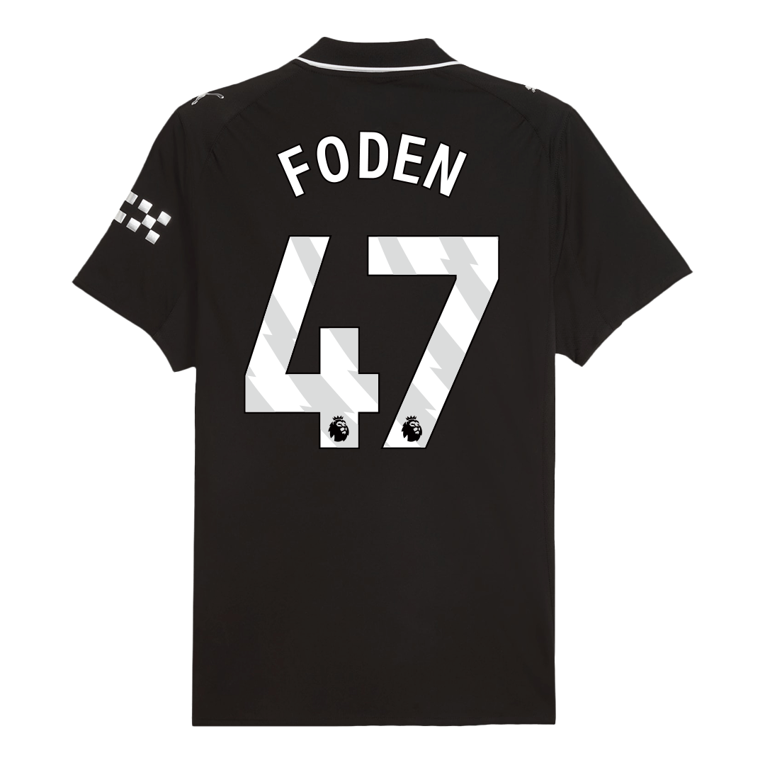FODEN #47 Manchester City Extérieur Maillot 2025/26 Noir Joueur