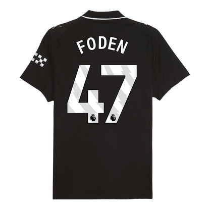 FODEN #47 Manchester City Extérieur Maillot 2025/26 Noir Joueur