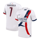 KVARATSKHELIA #7 PSG Maillot Extérieur 2025/26 Blanc - UCL