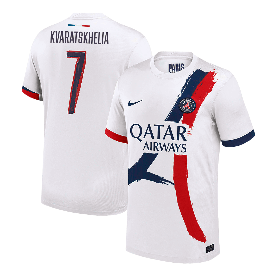 KVARATSKHELIA #7 PSG Maillot Extérieur 2025/26 Blanc - UCL