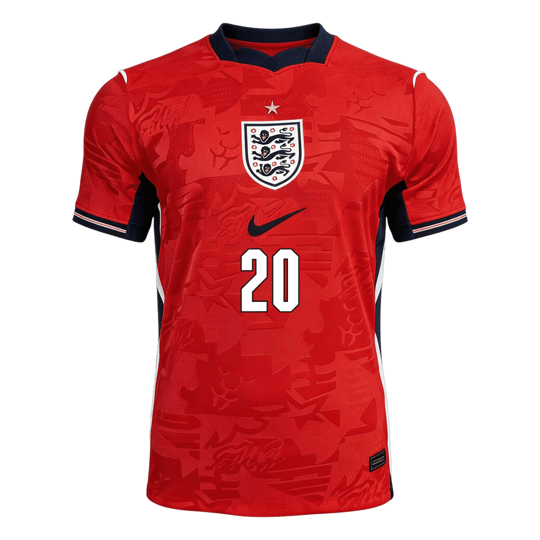 Maillot PALMER n°20 Angleterre Extérieur - Coupe du Monde 2026 Rouge