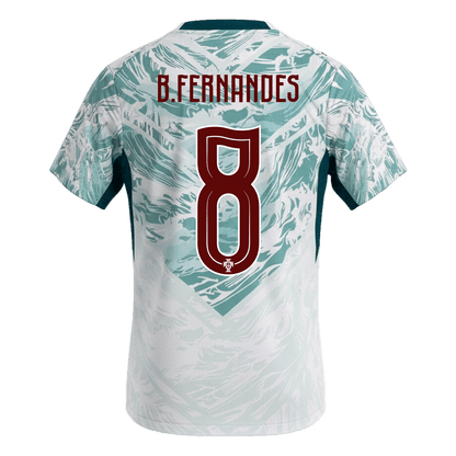 B.FERNANDES #8 Portugal Maillot Extérieur - Coupe du Monde 2026 Blanc&Vert