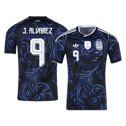 J. ALVAREZ #9 Maillot Extérieur Argentine - Coupe du Monde 2026 Noir