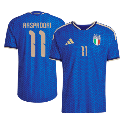 RASPADORI #11 Italie Domicile Maillot - Coupe du Monde 2026 Bleu Joueur
