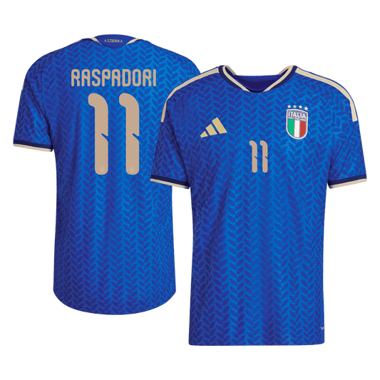 RASPADORI #11 Italie Domicile Maillot - Coupe du Monde 2026 Bleu Joueur