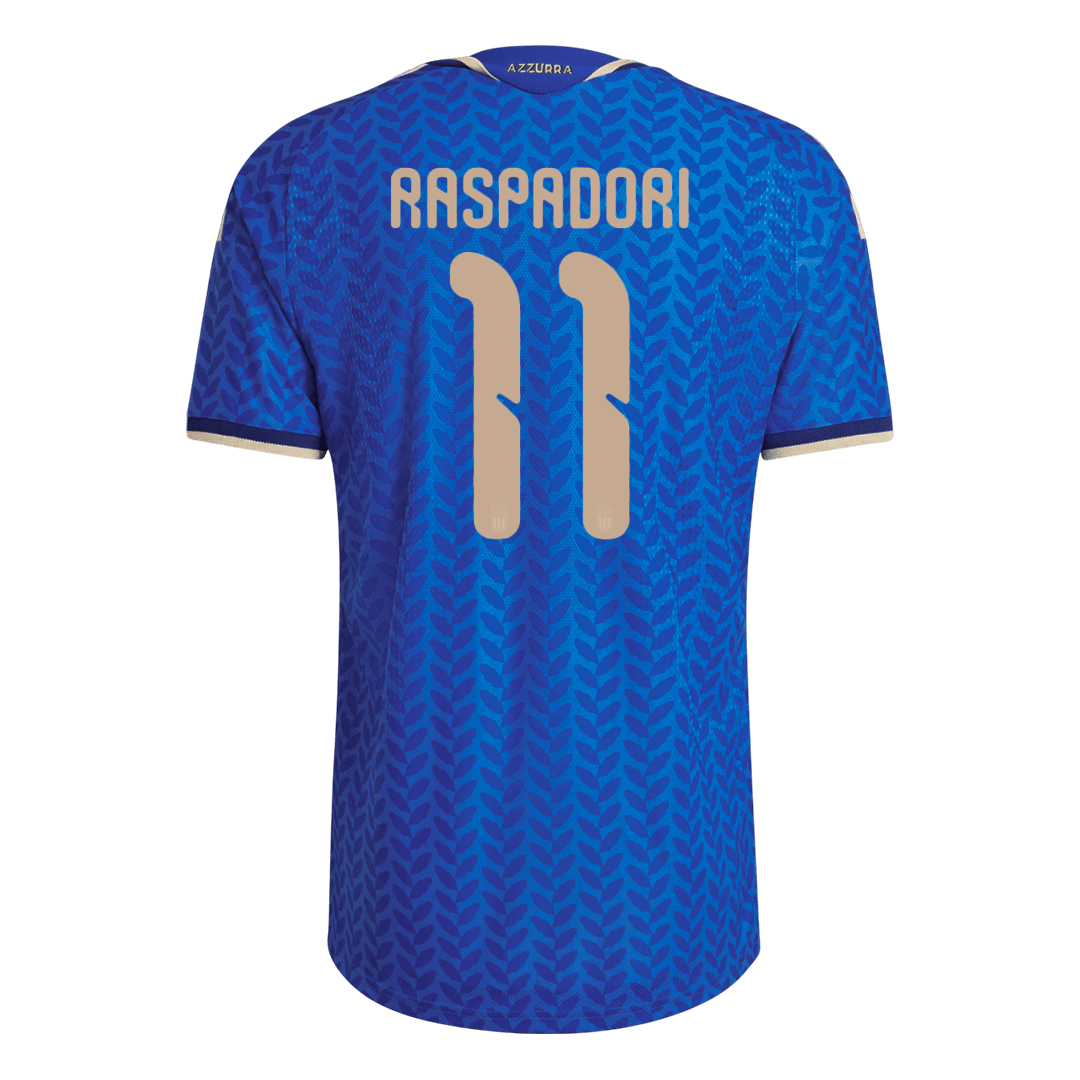 RASPADORI #11 Italie Domicile Maillot - Coupe du Monde 2026 Bleu Joueur
