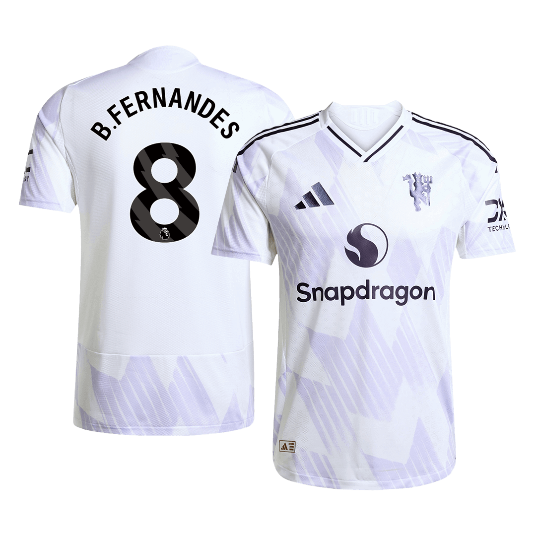 B.FERNANDES #8 Manchester United Extérieur Maillot 2025/26 Blanc Joueur