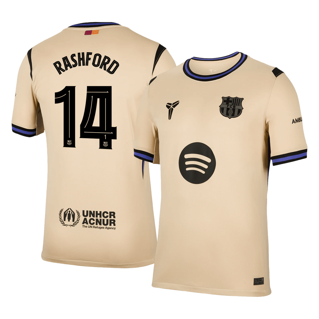 RASHFORD #14 Maillot Extérieur Barcelone 2025/26 Jaune - UCL