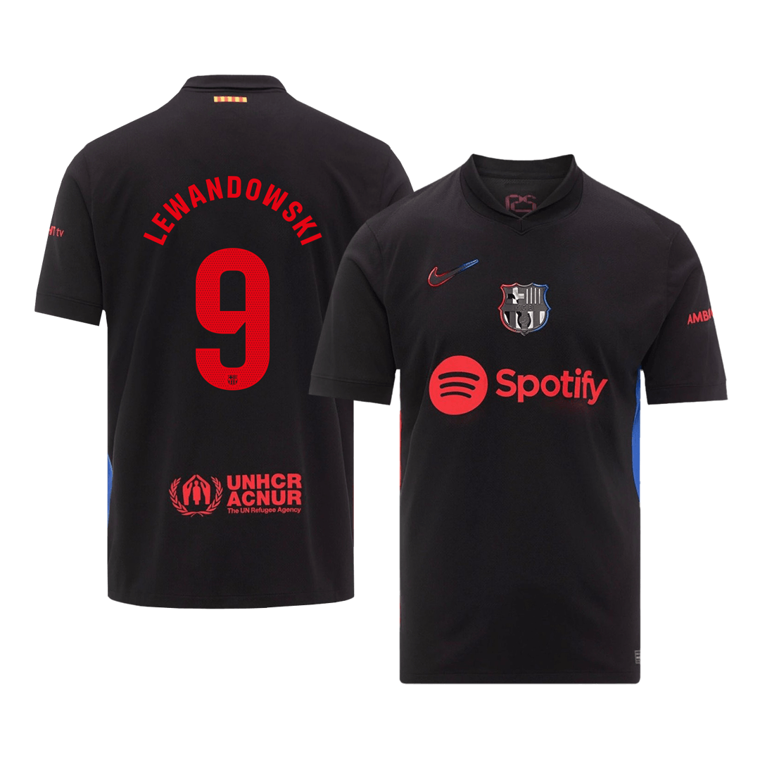 LEWANDOWSKI #9 Barcelone Extérieur Maillot 2024/25 Noir