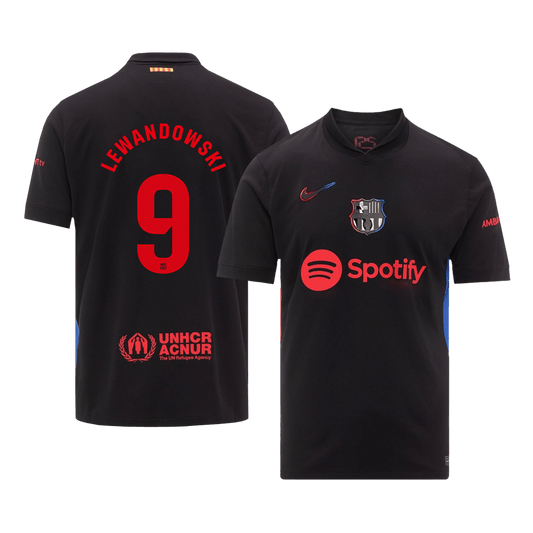 LEWANDOWSKI #9 Barcelone Extérieur Maillot 2024/25 Noir