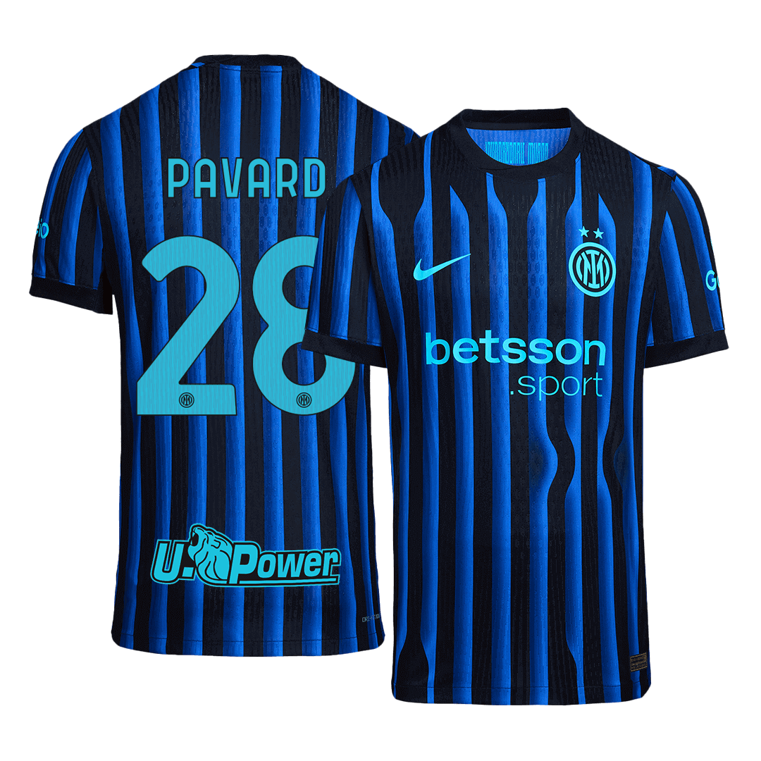 PAVARD #28 Inter Milan Domicile Maillot 2025/26 Bleu et Noir Joueur