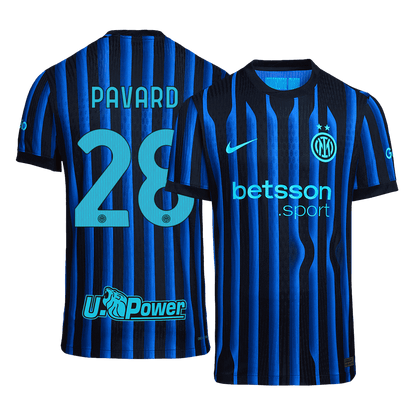 PAVARD #28 Inter Milan Domicile Maillot 2025/26 Bleu et Noir Joueur