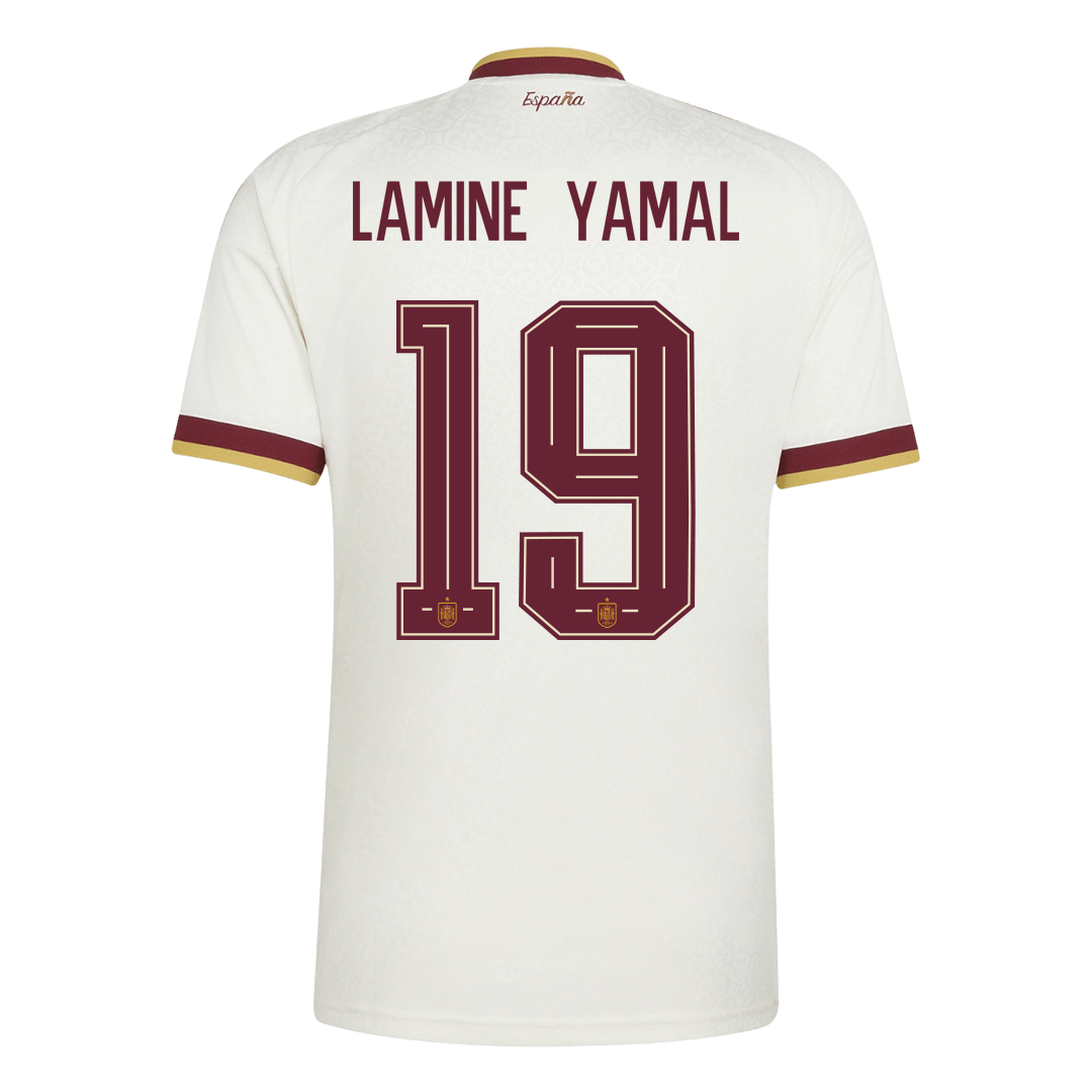 LAMINE YAMAL #19 Espagne Maillot Extérieur - Coupe du Monde 2026 Blanc