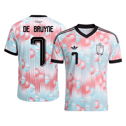 DE BRUYNE #7 Maillot Extérieur Belgique - Coupe du Monde 2026 Bleu et Rose