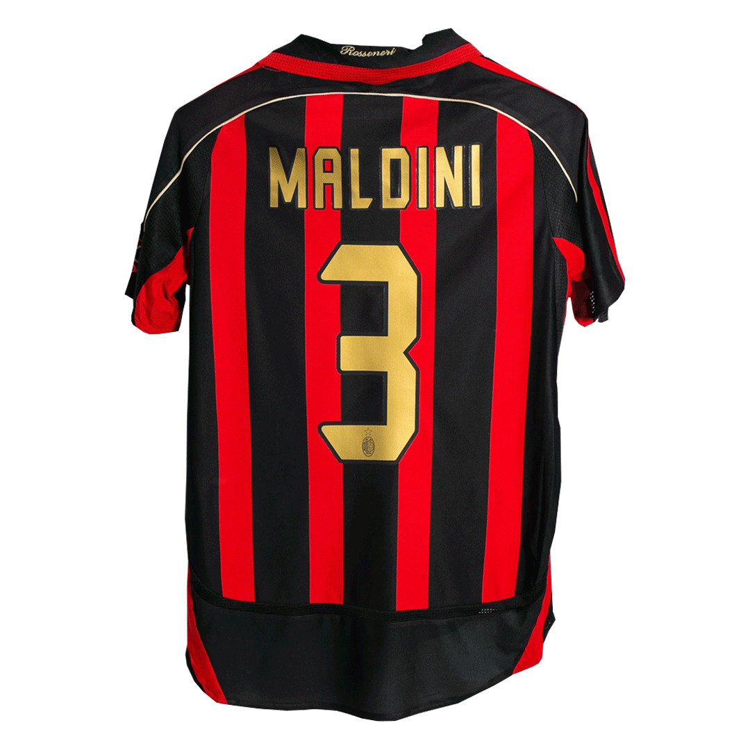 Maillot domicile AC Milan Rétro MALDINI #3 2006/07 Rouge&Noir