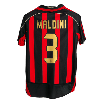 Maillot domicile AC Milan Rétro MALDINI #3 2006/07 Rouge&Noir