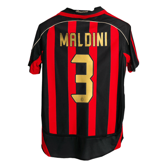 Maillot domicile AC Milan Rétro MALDINI #3 2006/07 Rouge&Noir