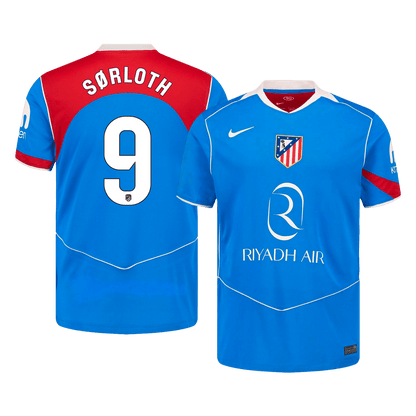 SØRLOTH #9 Atletico Madrid Maillot Third 2025/26 Bleu