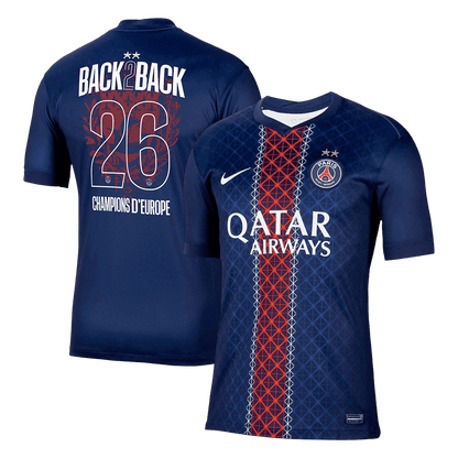 Champions of Europe #26 PSG Domicile Maillot 2025/26 Bleu marine - Super