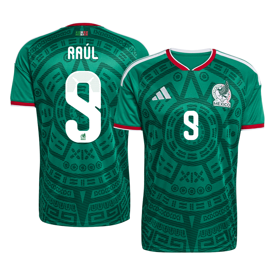 Maillot Domicile Raúl #9 Mexique - Coupe du Monde 2026 Vert - Super