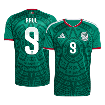 Maillot Domicile Raúl #9 Mexique - Coupe du Monde 2026 Vert - Super