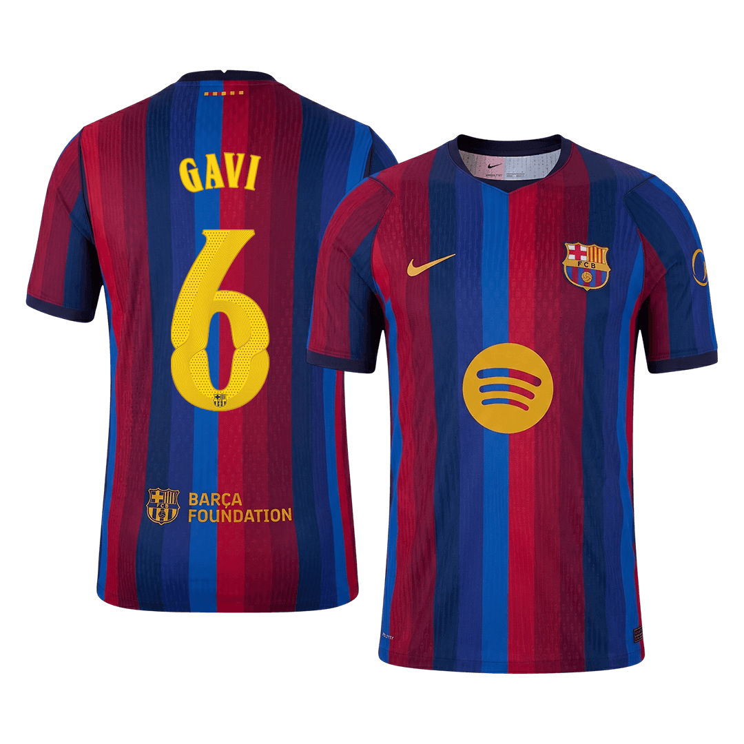 GAVI #6 Barcelona Domicile Maillot 2026/27 Rouge&Bleu Joueur - UCL