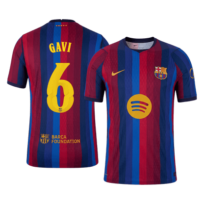 GAVI #6 Barcelona Domicile Maillot 2026/27 Rouge&Bleu Joueur - UCL
