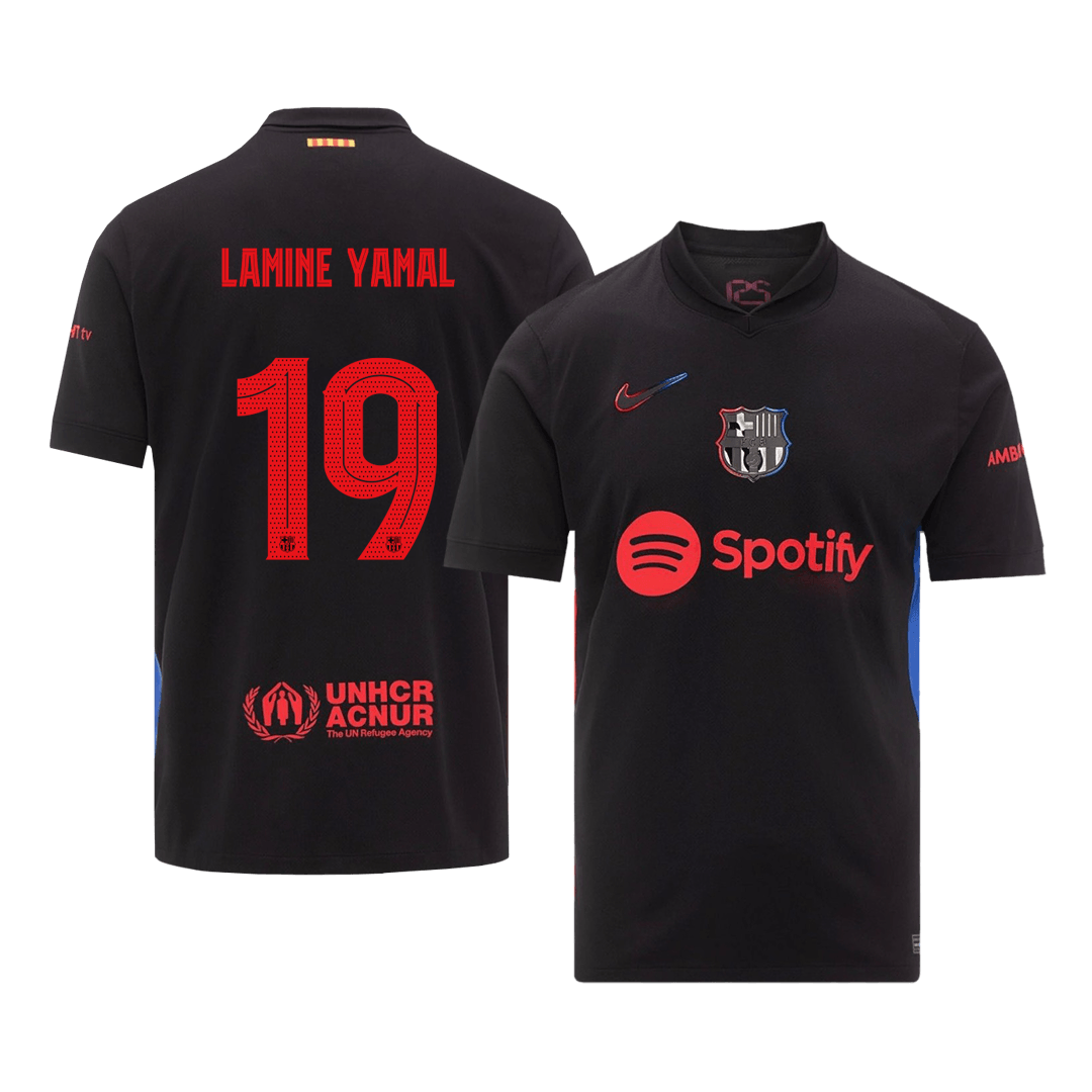 LAMINE YAMAL #19 Barcelone Maillot Extérieur 2024/25 Noir