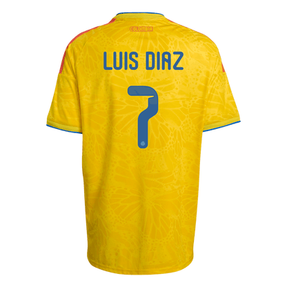 LUIS DÍAZ #7 Colombie Maillot Domicile - Coupe du Monde 2026 Jaune
