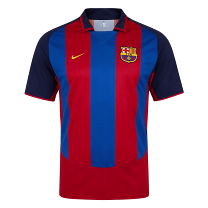 Maillot Rétro Domicile Barcelone 2003/04 Rouge&Bleu