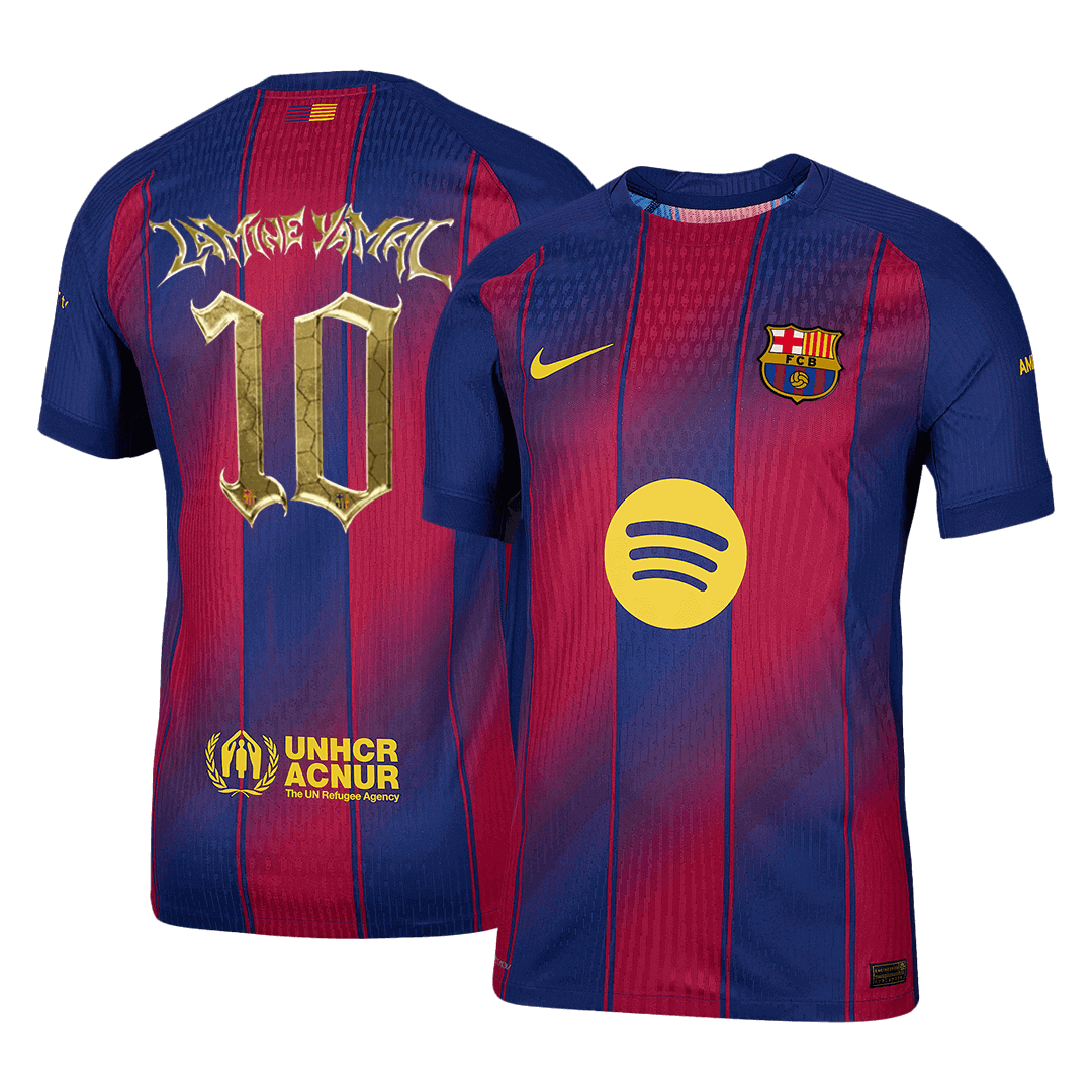 LAMINE YAMAL #10 Barcelone Domicile Maillot 2025/26 Rouge&Bleu Joueur