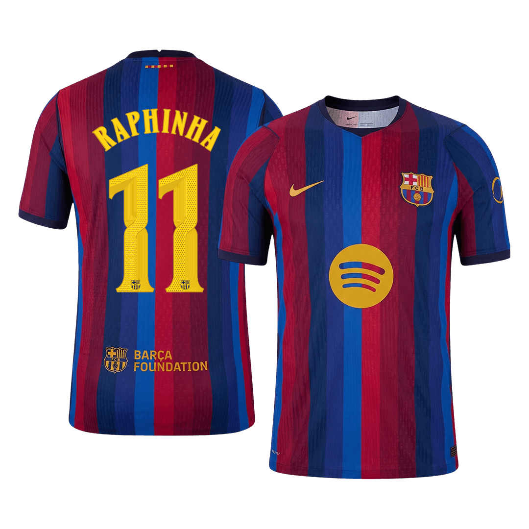 RAPHINHA #11 Barcelona Domicile Maillot 2026/27 Rouge&Bleu Joueur - UCL