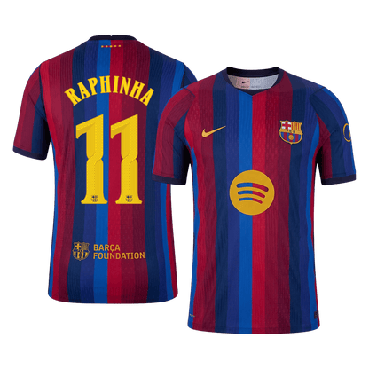 RAPHINHA #11 Barcelona Domicile Maillot 2026/27 Rouge&Bleu Joueur - UCL