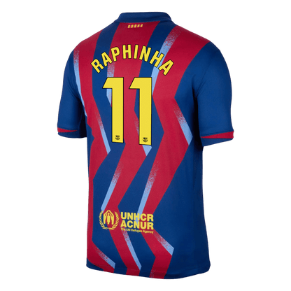 RAPHINHA #11 Maillot Quatrième de Barcelone 2025/26 Rouge&Bleu
