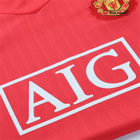 Maillot Rétro Domicile Manchester United 2007/08 Rouge