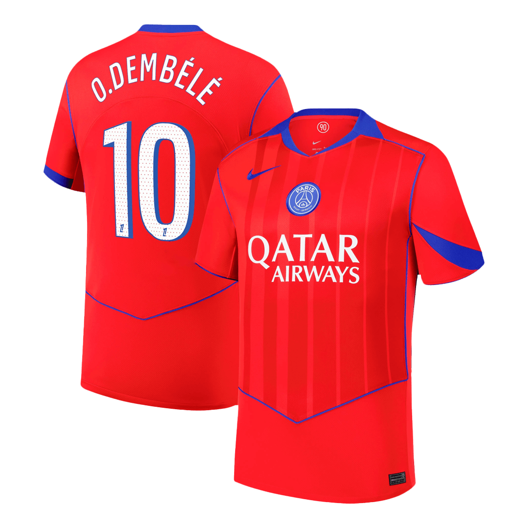 O.DEMBÉLÉ #10 PSG Troisième Maillot 2025/26 Rouge