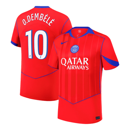 O.DEMBÉLÉ #10 PSG Troisième Maillot 2025/26 Rouge