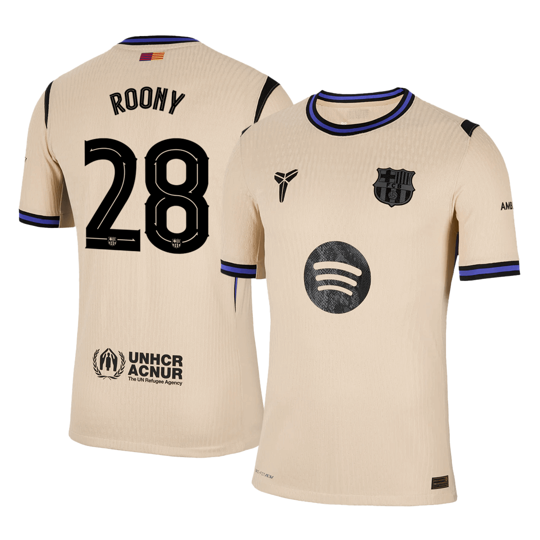 ROONY #28 Barcelona Extérieur Maillot 2025/26 Jaune Joueur - UCL