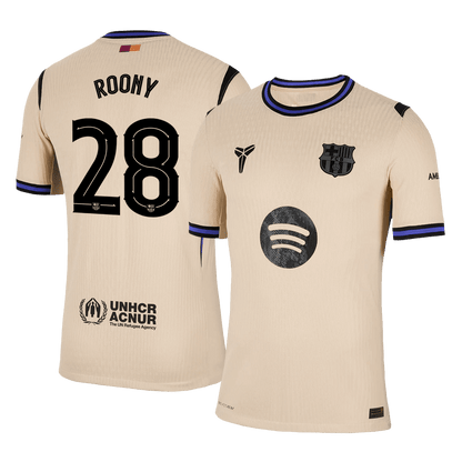 ROONY #28 Barcelona Extérieur Maillot 2025/26 Jaune Joueur - UCL