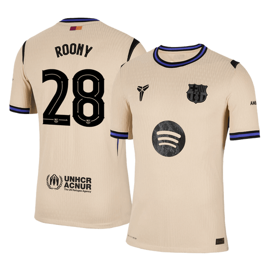 ROONY #28 Barcelone Maillot Extérieur 2025/26 Jaune Joueur - UCL