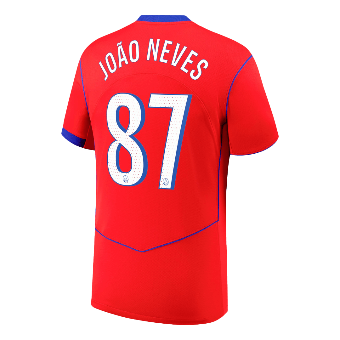 JOÃO NEVES #87 Maillot Third PSG 2025/26 Rouge