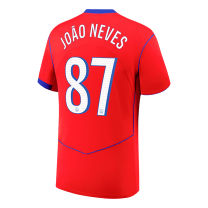 JOÃO NEVES #87 Maillot Third PSG 2025/26 Rouge