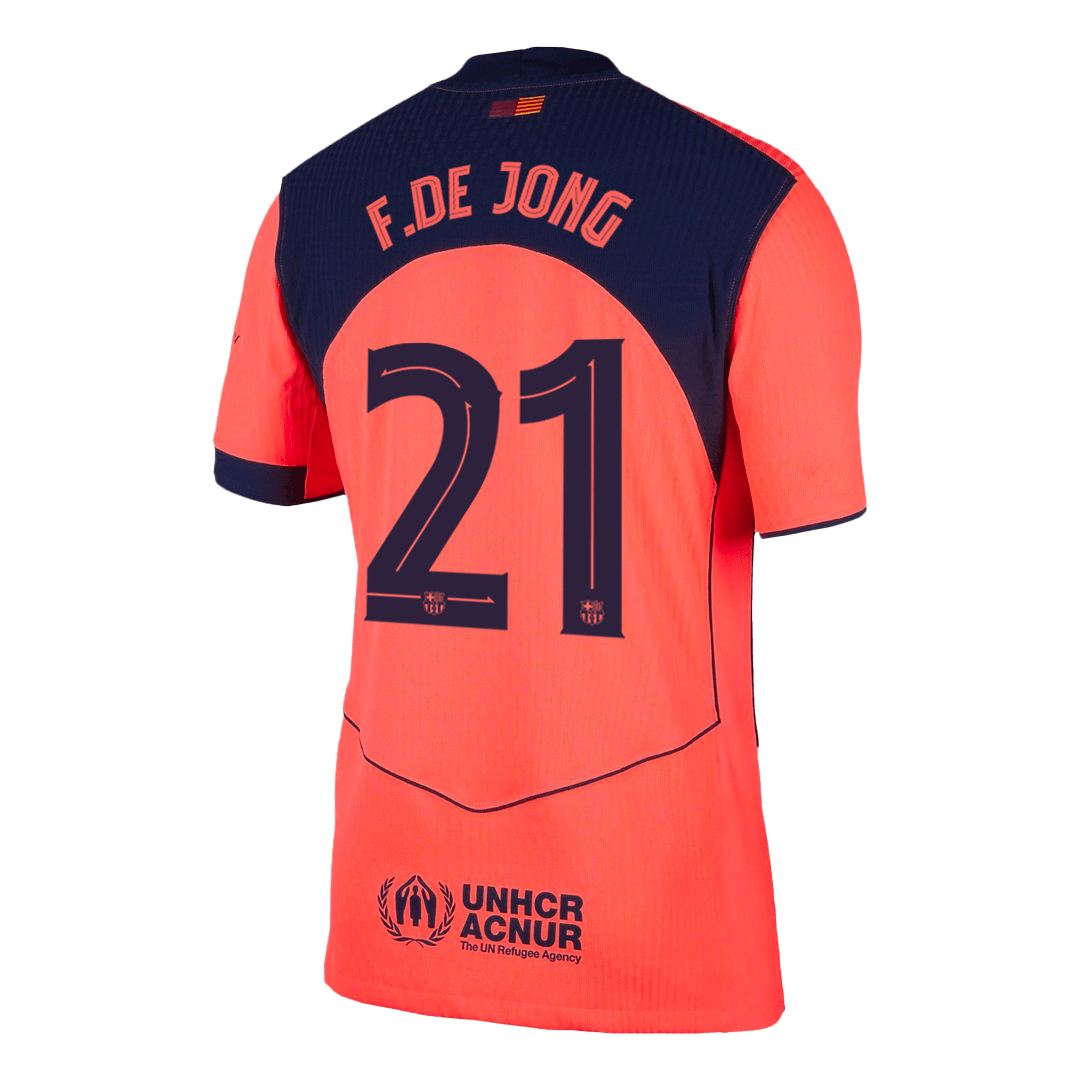 F.DE JONG #21 Barcelona Third Maillot 2025/26 Orange Joueur - UCL