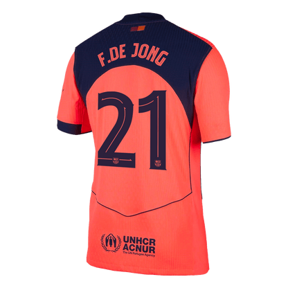 F.DE JONG #21 Barcelona Third Maillot 2025/26 Orange Joueur - UCL