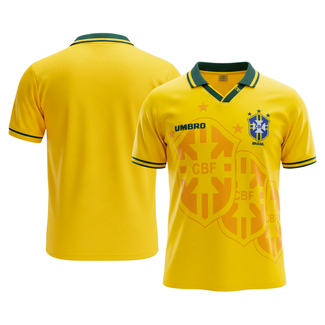 Maillot Rétro Brésil Domicile 1994 Jaune