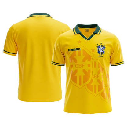 Maillot Rétro Brésil Domicile 1994 Jaune